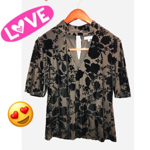 1. State | Black floral dressy blouse - Picture 1 of 2